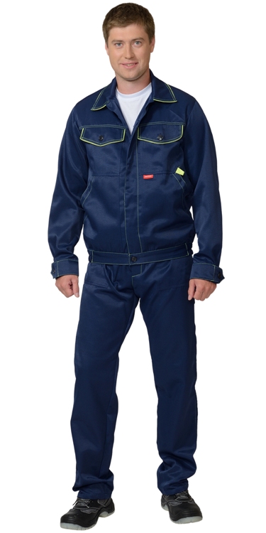 Костюм СИРИУС-ДОКЕР куртка, полукомбинезон, синий с лимонным